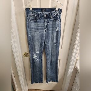 Judy Blue Bootcut Stretch Denim Jeans Distressed Size 11/30